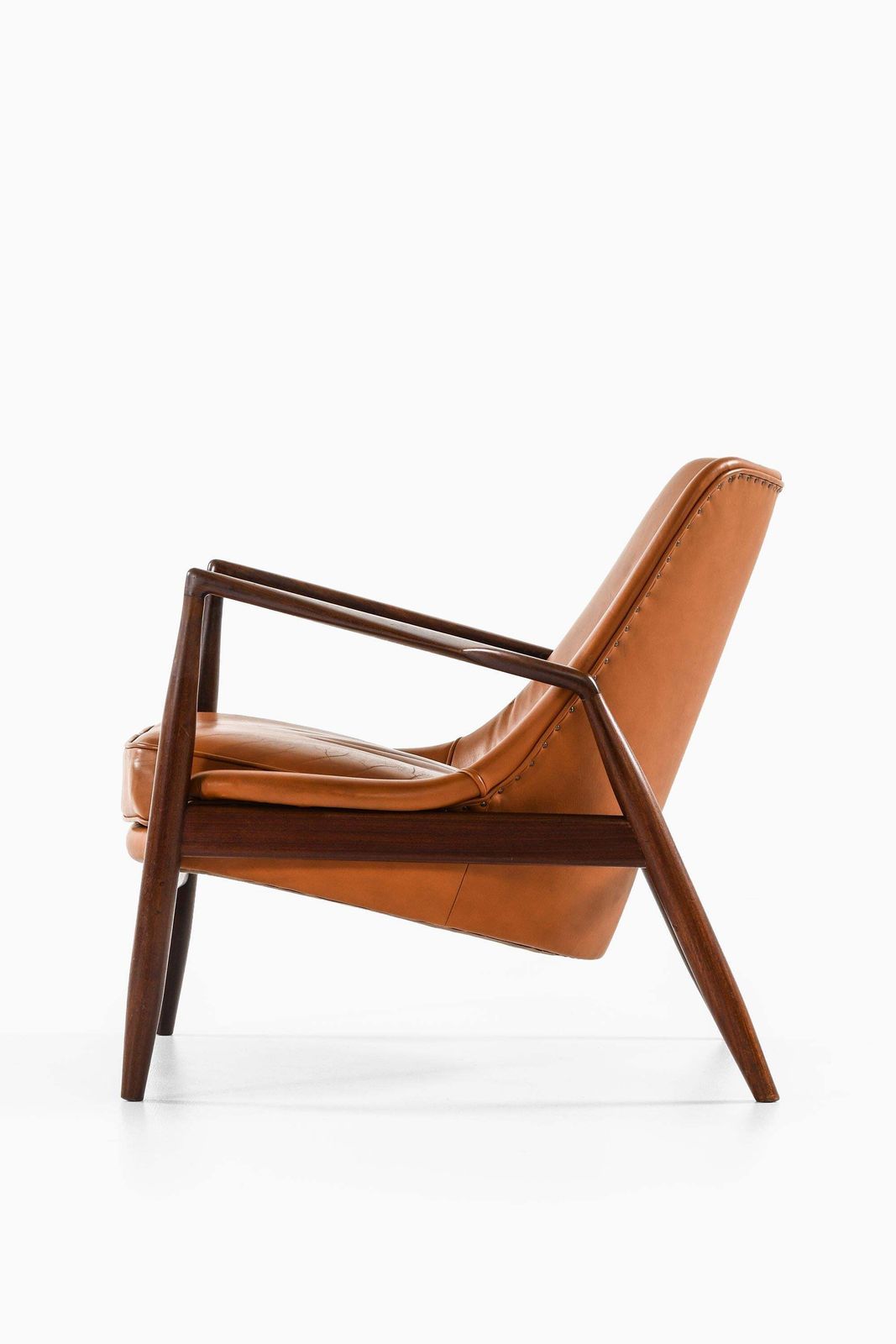 Afromosia & Leather Easy Chair By Ib Kofod Larsen, 1950s photo buy