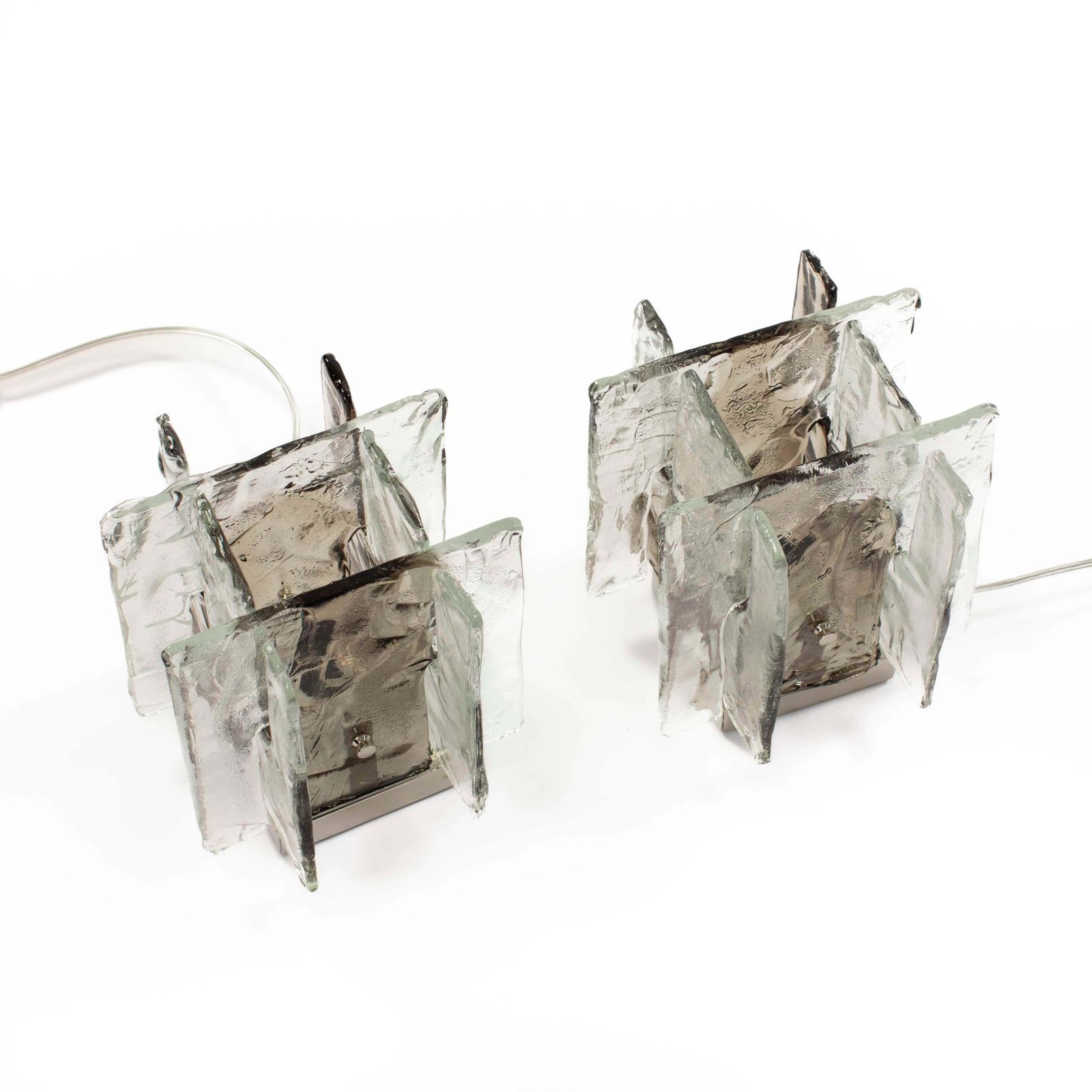 Pair Of Italian Mid Century Murano Glass Table Lamps By C. Nason For Mazzega 70s photo 3040.0