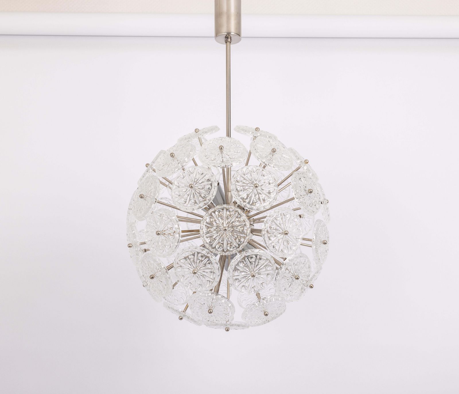 1520.0 Stunning Floral Chrome Sputnik Chandelier, Germany, 1960s photo