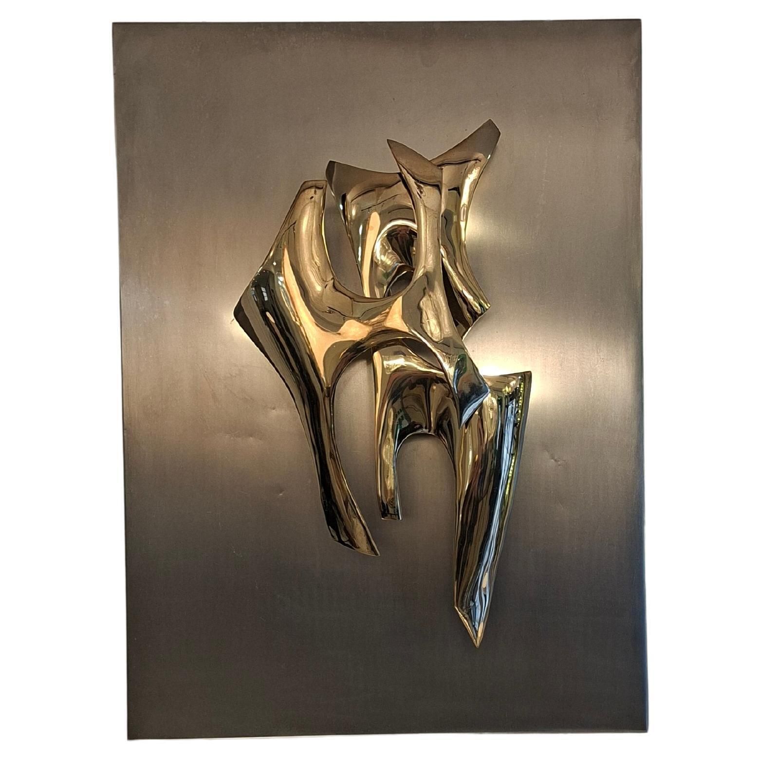 Fred Brouard, Bronze Sculptural Sconce N°19/50, Circa 1970