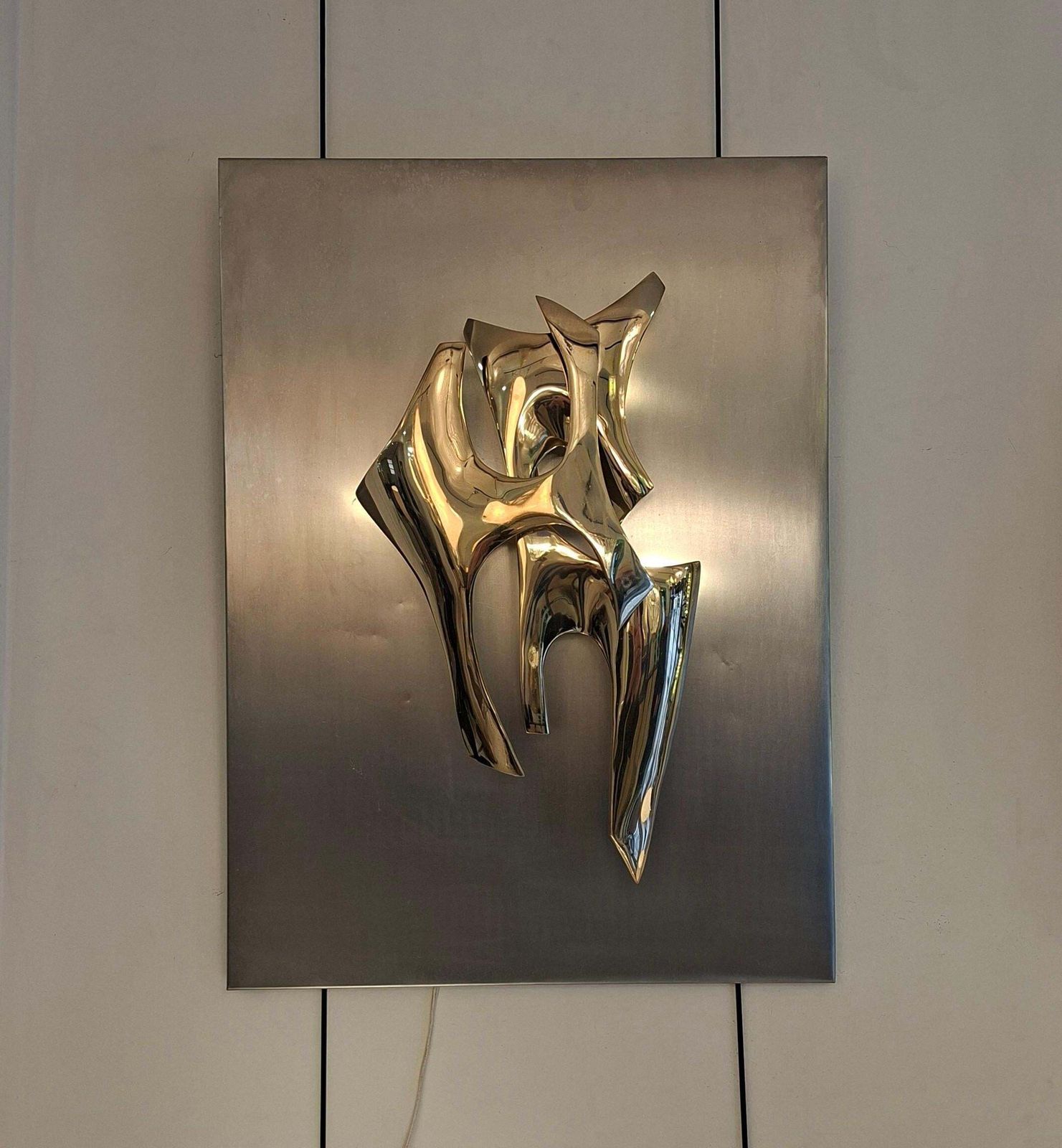 Fred Brouard, Bronze Sculptural Sconce N°19/50, Circa 1970 photo Art