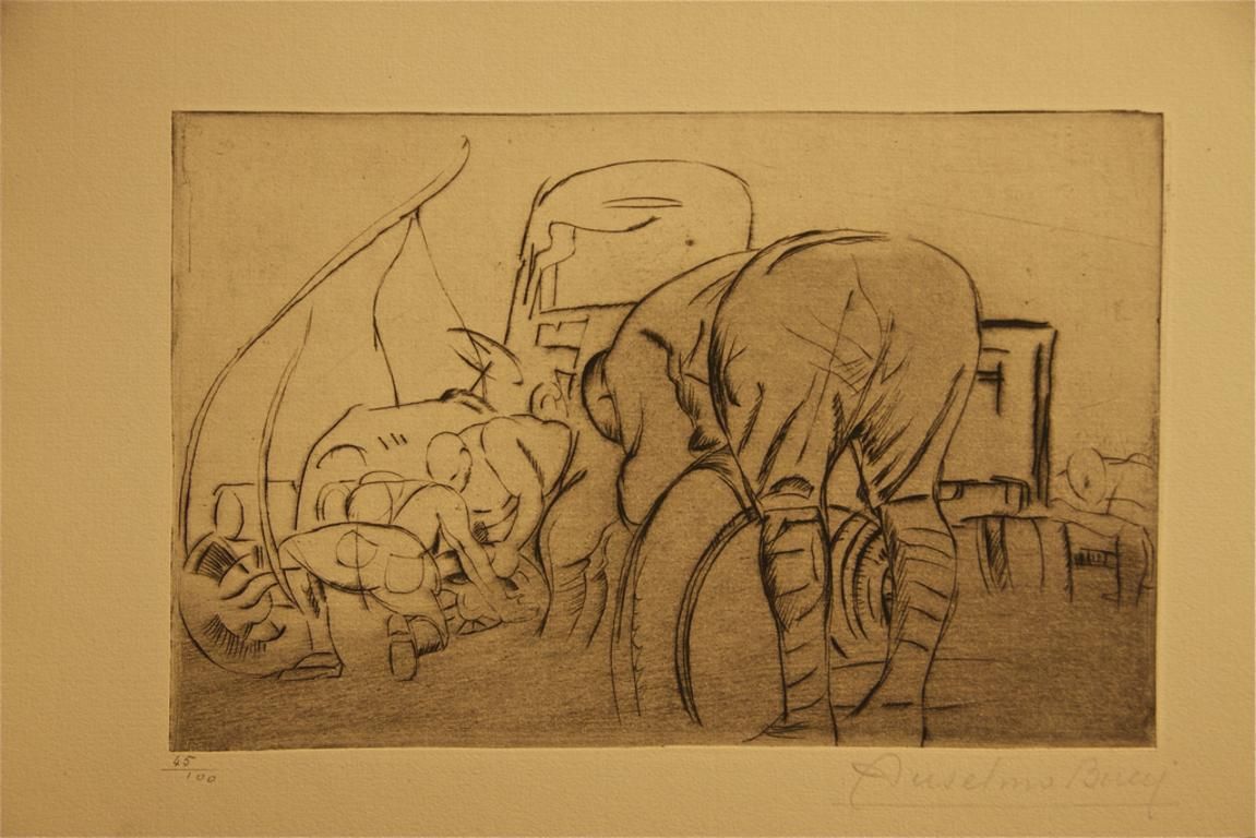 Anselmo Bucciautomobilistes   Etching By Anselmo Bucci   19171917