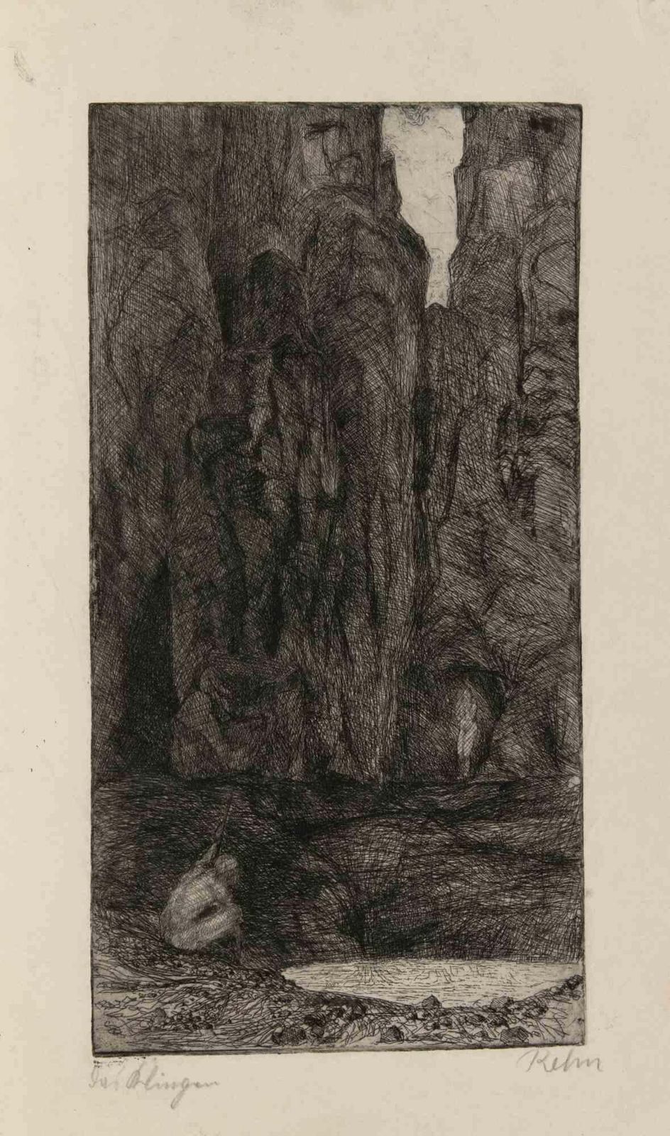 Walter Richard Rehnder Abgrund (The Abyss)   Etching By W.R. Rehn   18991899