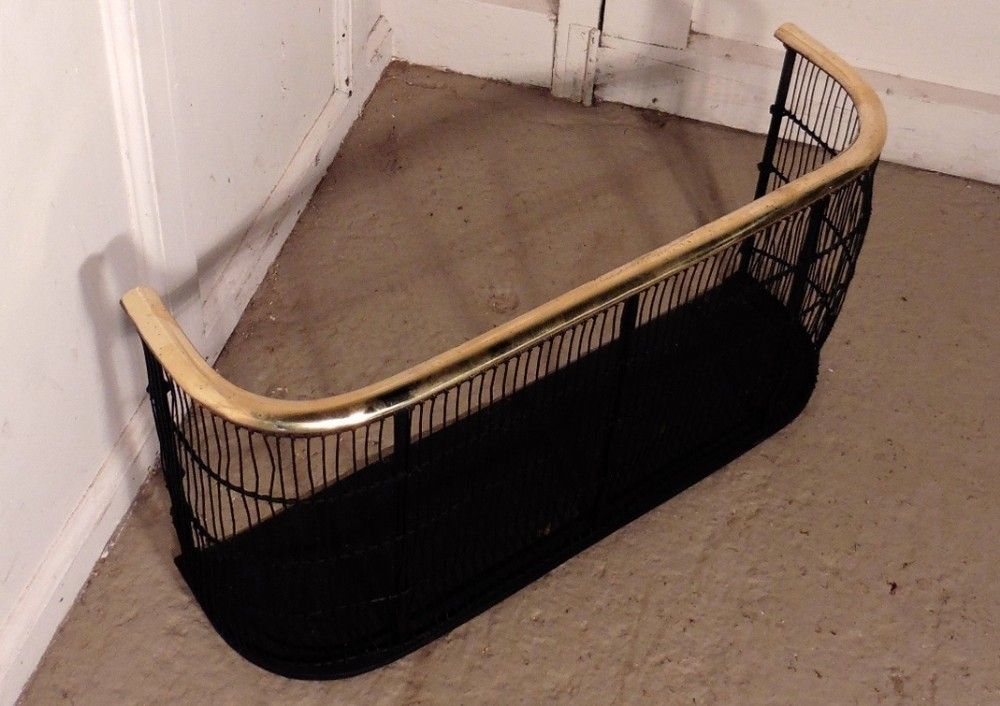 Georgian Brass And Iron Club Fender Or Nursery Fire Guard photo Home Fixtures