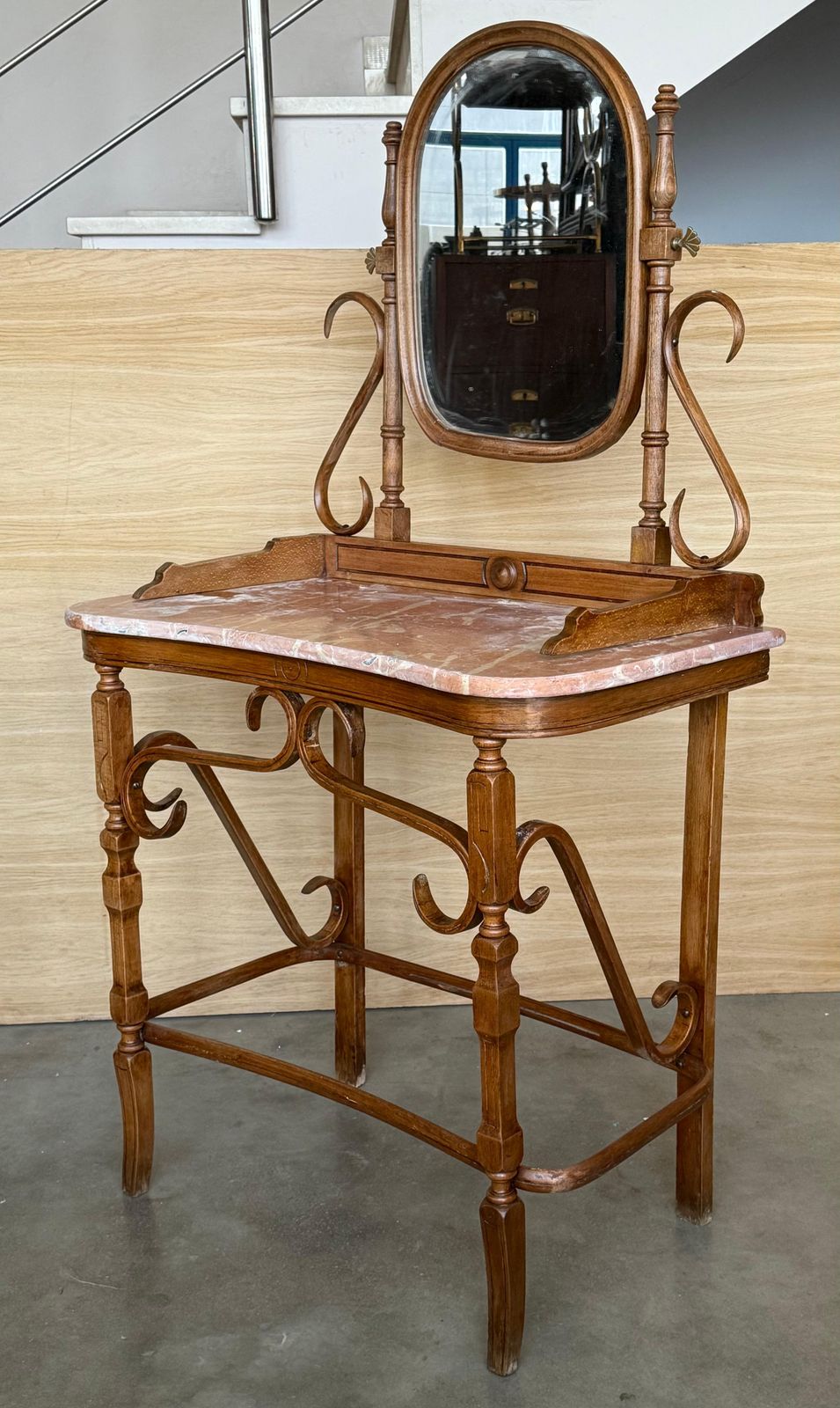 Victorian Bentwood Thonet Style Dressing Table With Marble Top photo 2283.0