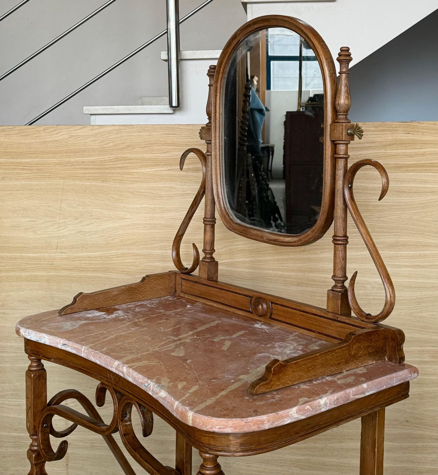 Victorian Bentwood Thonet Style Dressing Table With Marble Top photo vinterior