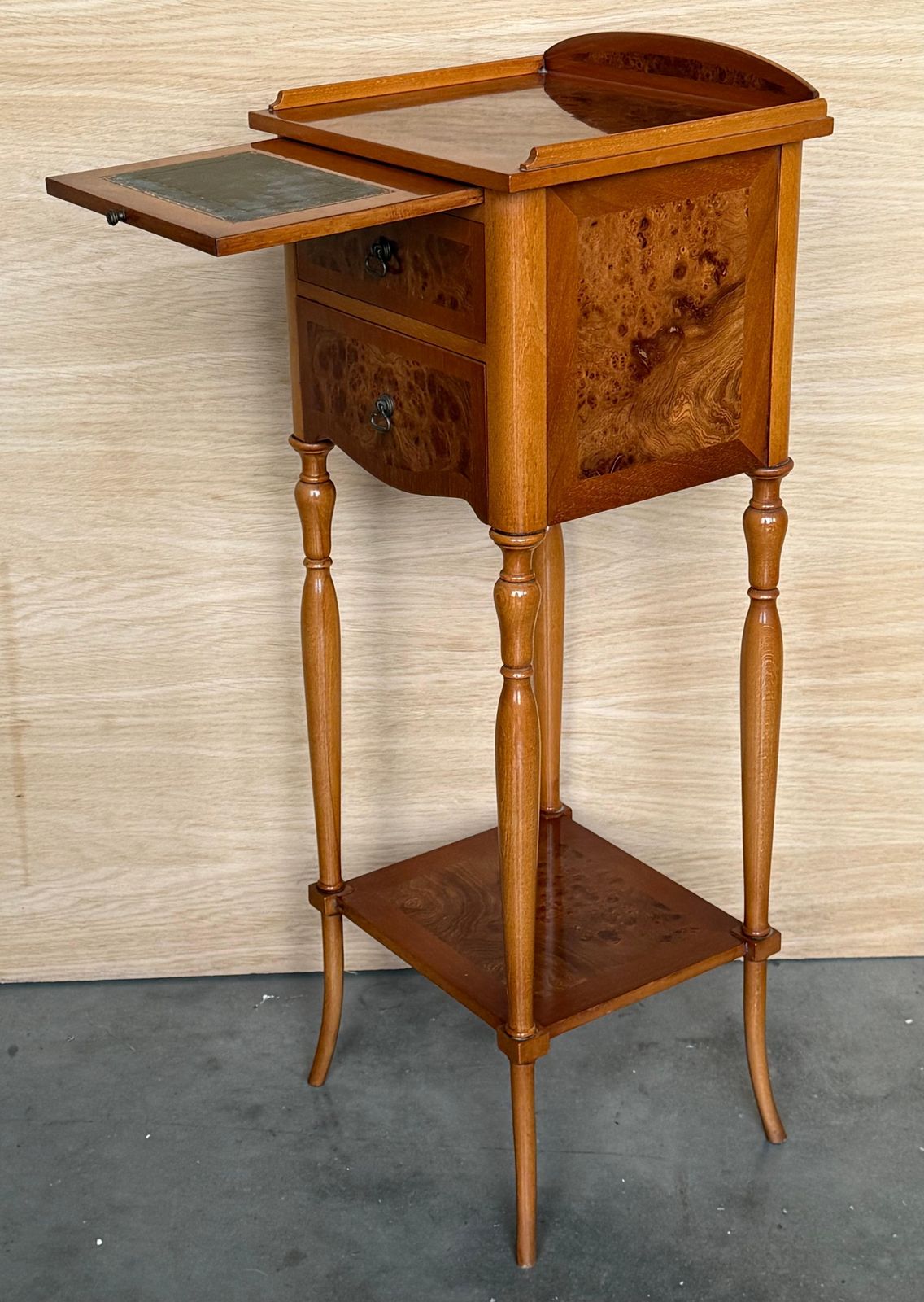 Italian Antique Wooden Bedside Table With Hidden Tray, Early 1900s photo buy
