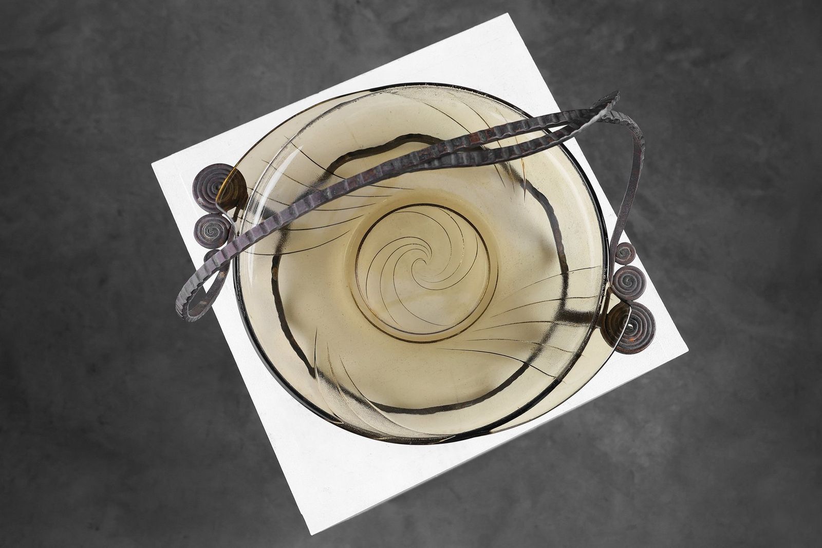 Art Deco Glass And Metal Fruit Bowl, France, 1920s photo furniture
