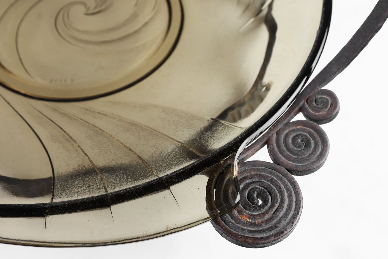 Art Deco Glass And Metal Fruit Bowl, France, 1920s photo 892.0