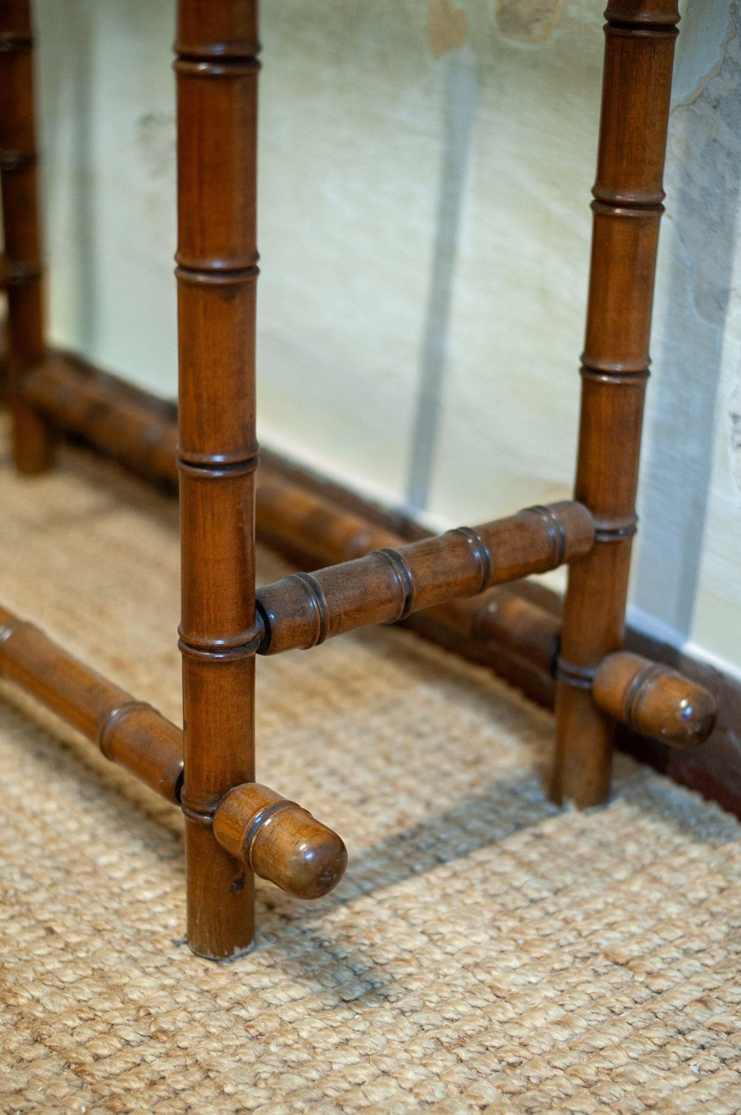 Coat Rack With Mirror And Umbrella Stand In Faux Bamboo photo vinterior