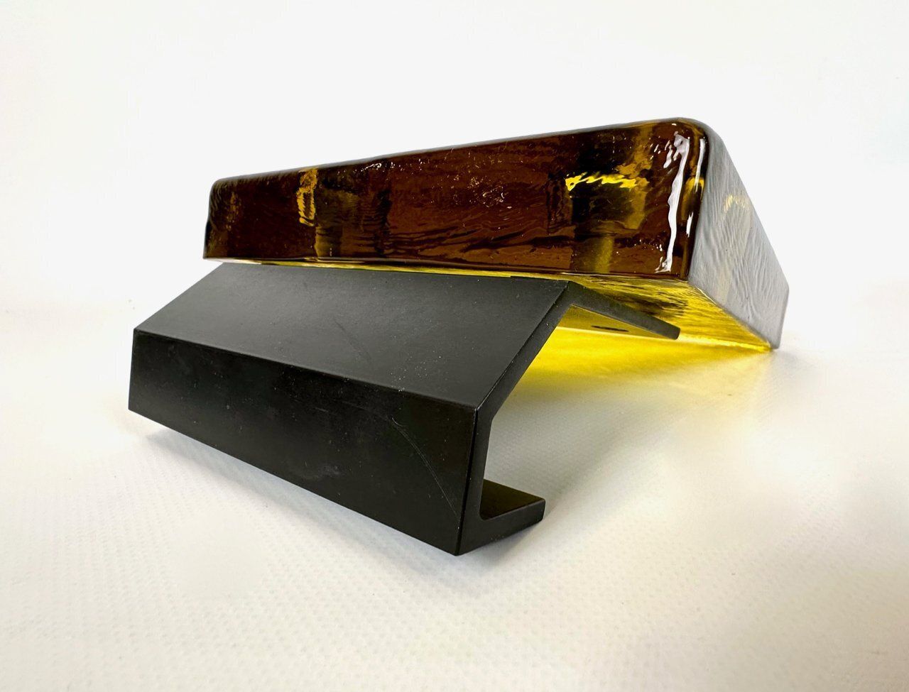 Mid Century Modern Amber Glass Push And Pull Alpana Door Handle, 1960s photo vinterior