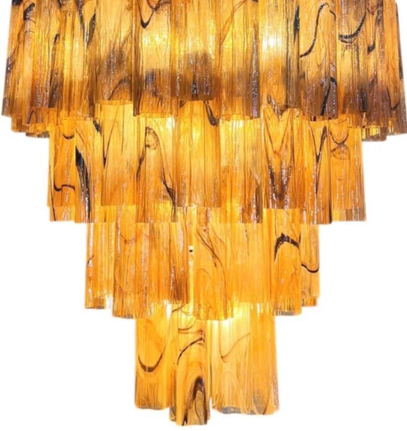 Pair Giant Italian Glass Alabaster Chandeliers, Murano photo Lighting