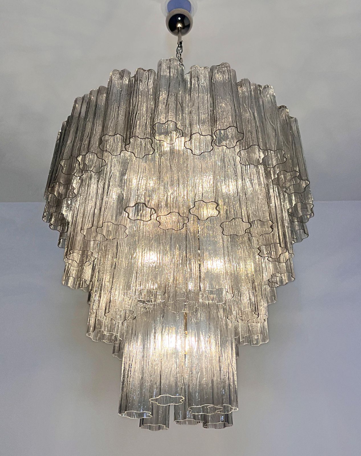 Italian Chandelier In Smoket Murano Glass photo buy