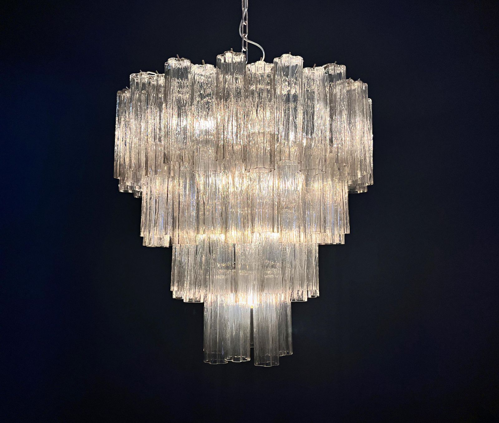 Lighting Italian Chandelier In Smoket Murano Glass photo