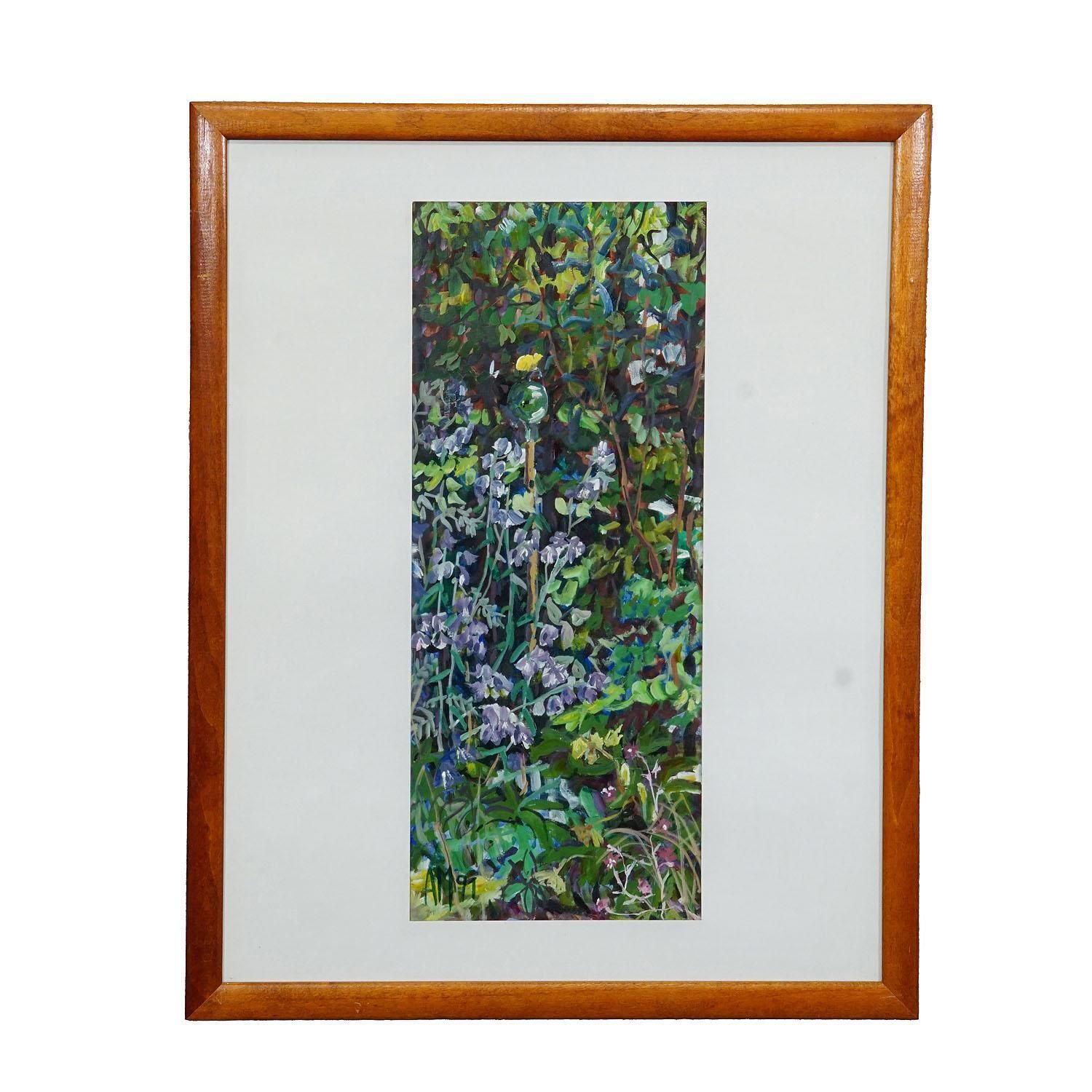 Bellflowers With Brimstone Butterfly Original Painting Alexander Michael 1991 photo furniture