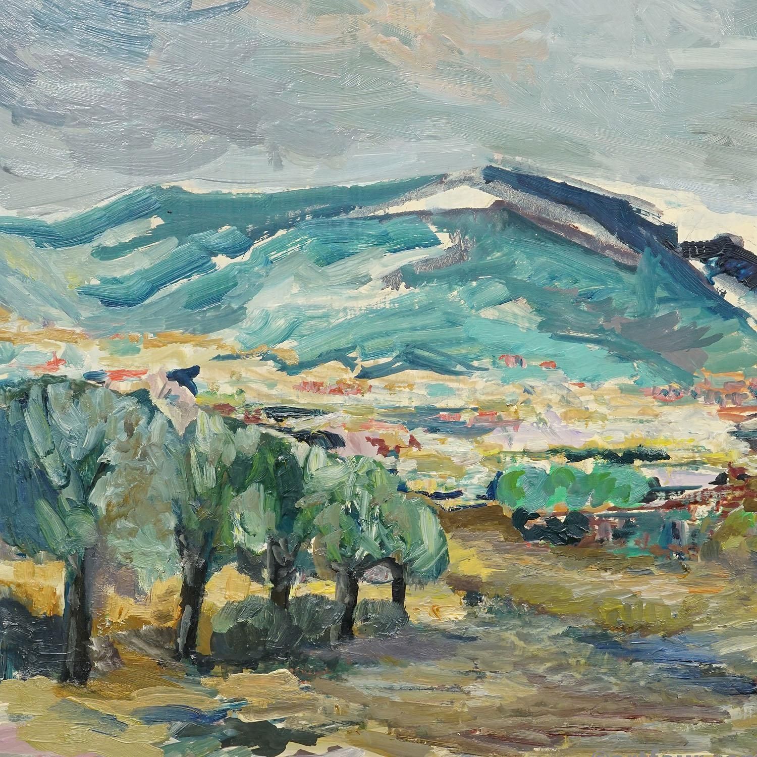 Alexander Michael, Olieverfschilderij Met Berglandschap, 1969 photo 453.0