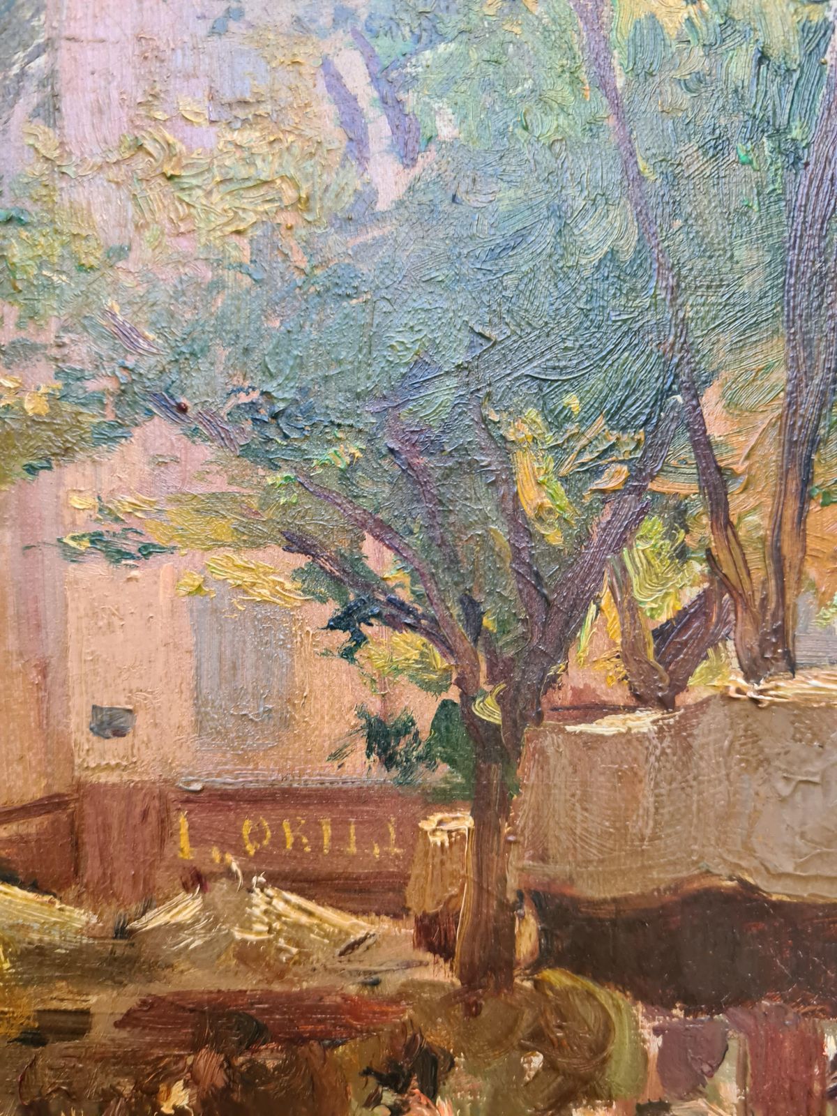 2971.0 French Impressionist Oil On Canvas, 19th Century, Of A French Market By Joseph Faust photo