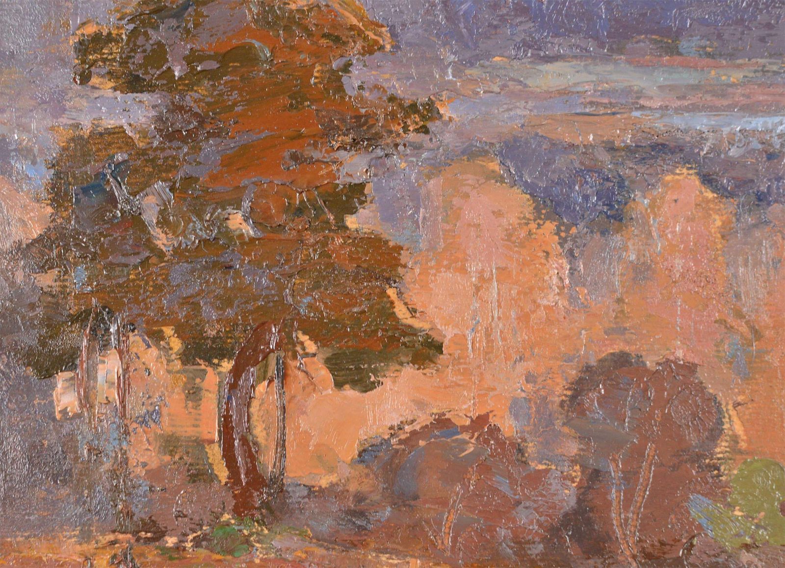 Janis Rikmanisview Of The Lake, Oil On Cardboard, Landscape Painting, 26x36.5 Cm photo 717.0