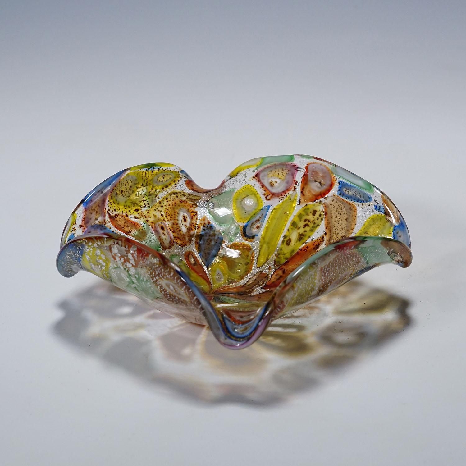 Vintage Murano Tutti Frutti Art Glass Bowl 1950s photo Home Decor