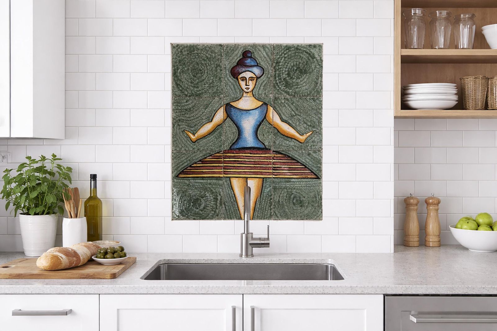 Italian Ceramics With Ballerina Figure In The Style Of Oskar Schlemmer photo furniture
