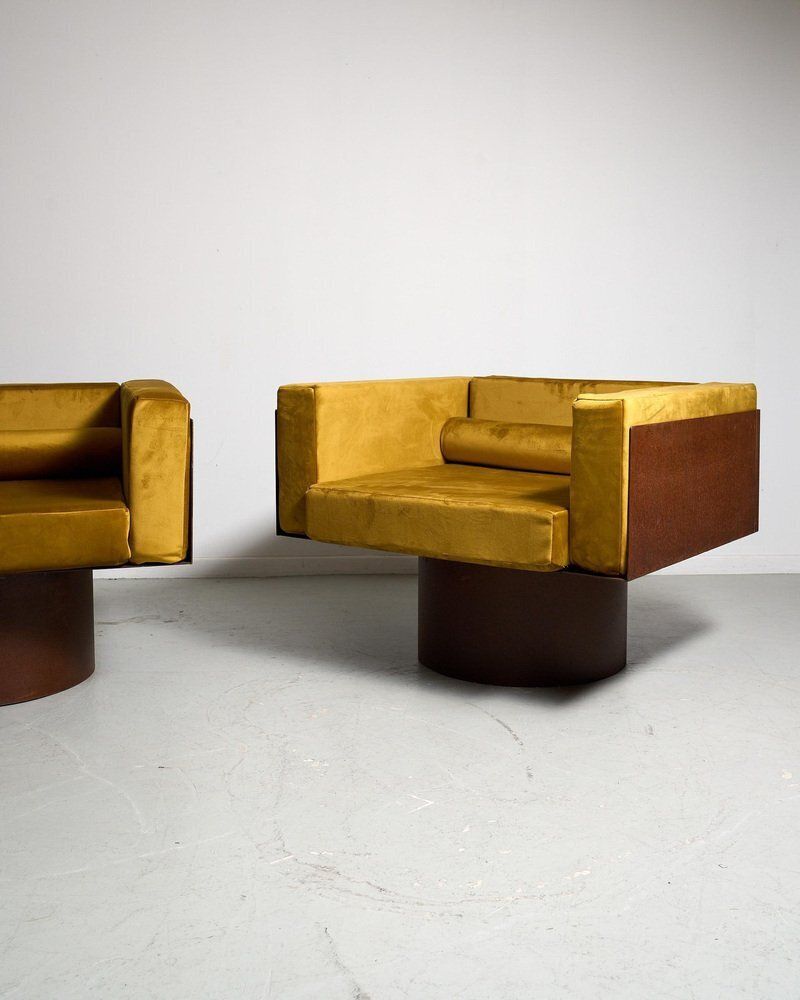 Corten Steel Seating Group, 1980s, Set Of 2 photo Garden Furniture