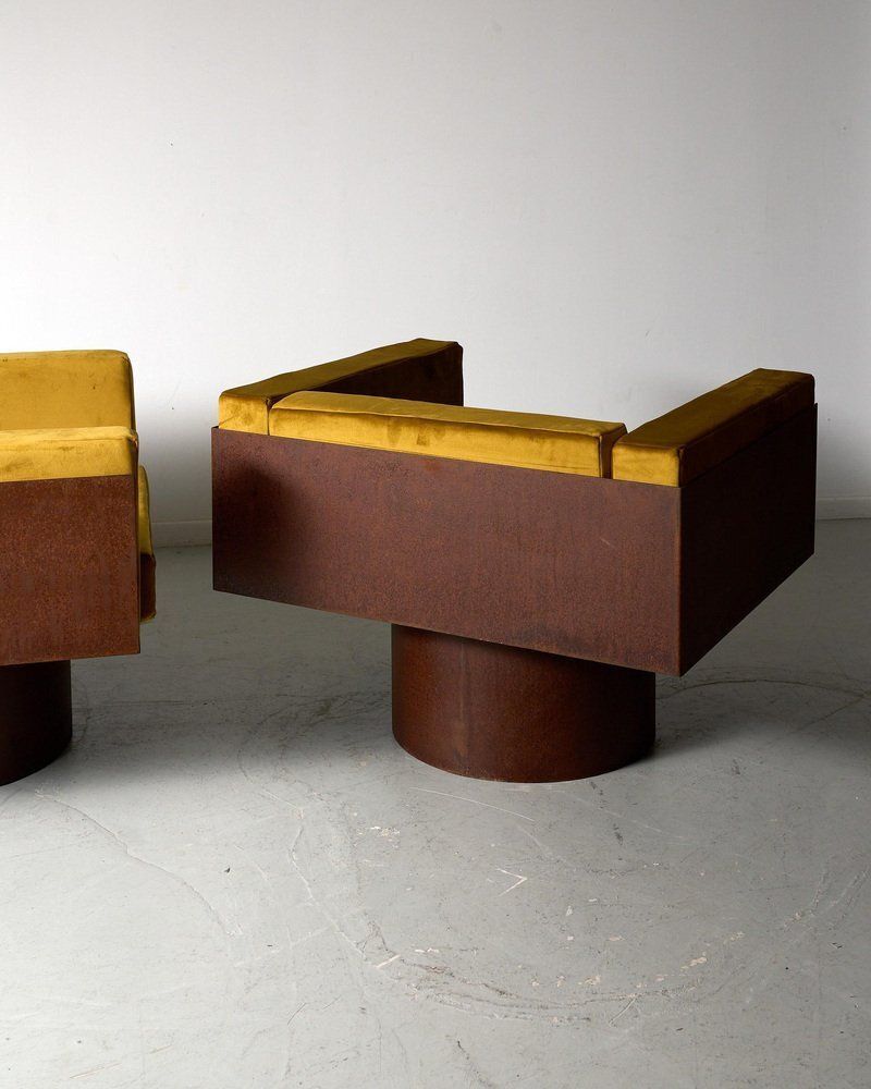 photo furniture Corten Steel Seating Group, 1980s, Set Of 2