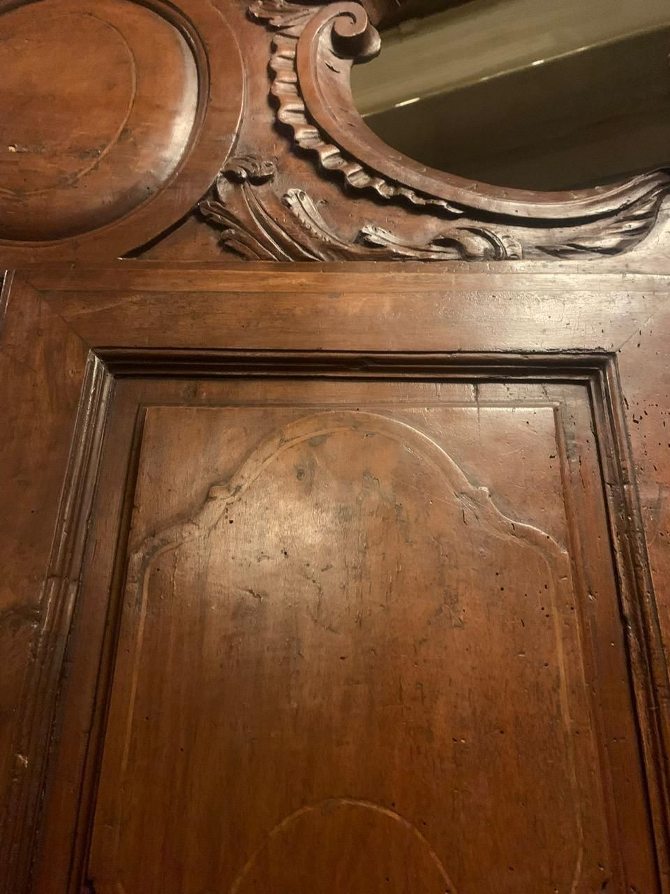 photo furniture Double Body Walnut Trumeau Cabinet With Boxwood Inlays, Italy