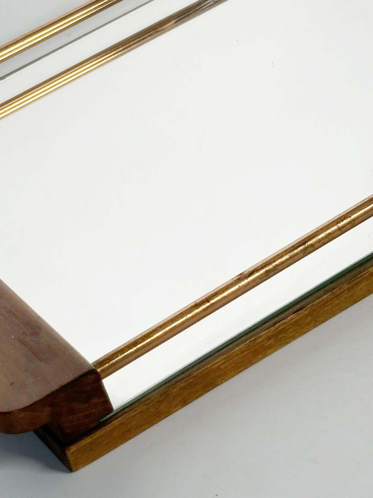 Art Deco Tray In Wood, Copper And Mirror, France, 1940 photo buy