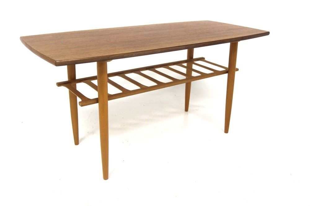 Scandinavian Coffee Table In Teak And Oak, Sweden, 1950s photo furniture