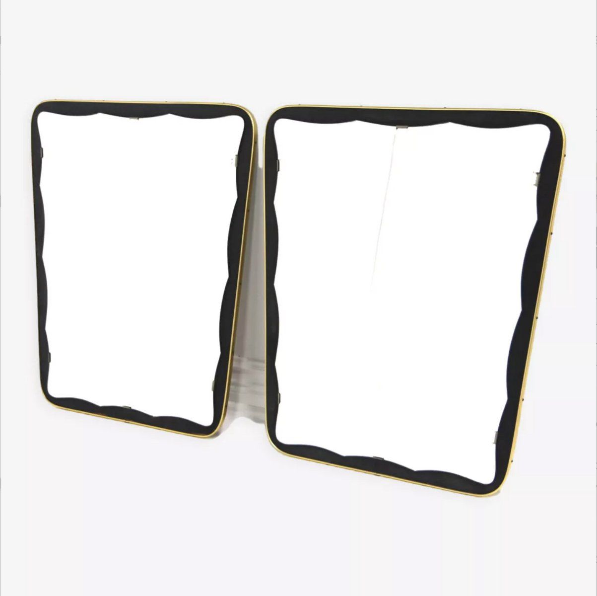 Scandinavian Metal Mirrors, Sweden, 1960s, Set Of 2