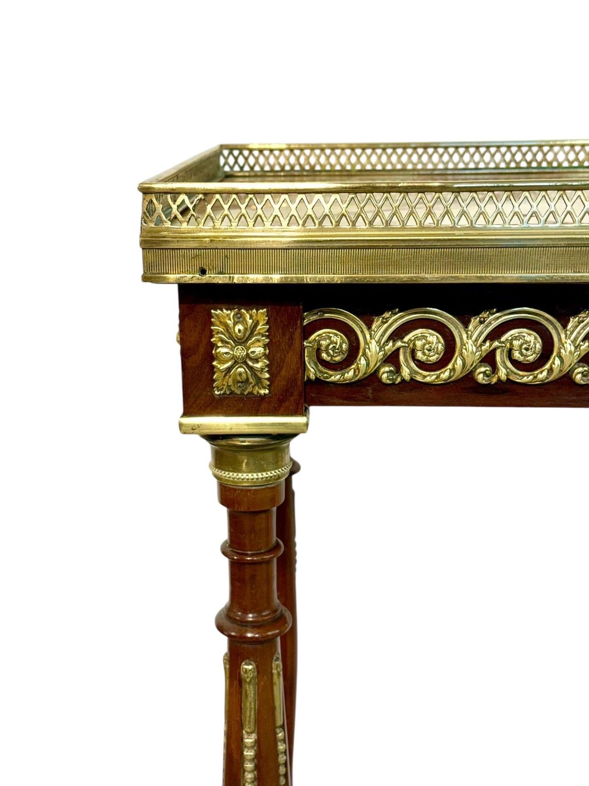 Louis XVI Style Fruitwood, Gilt Bronze And Onyx Two Tier Side Table photo 1755.0