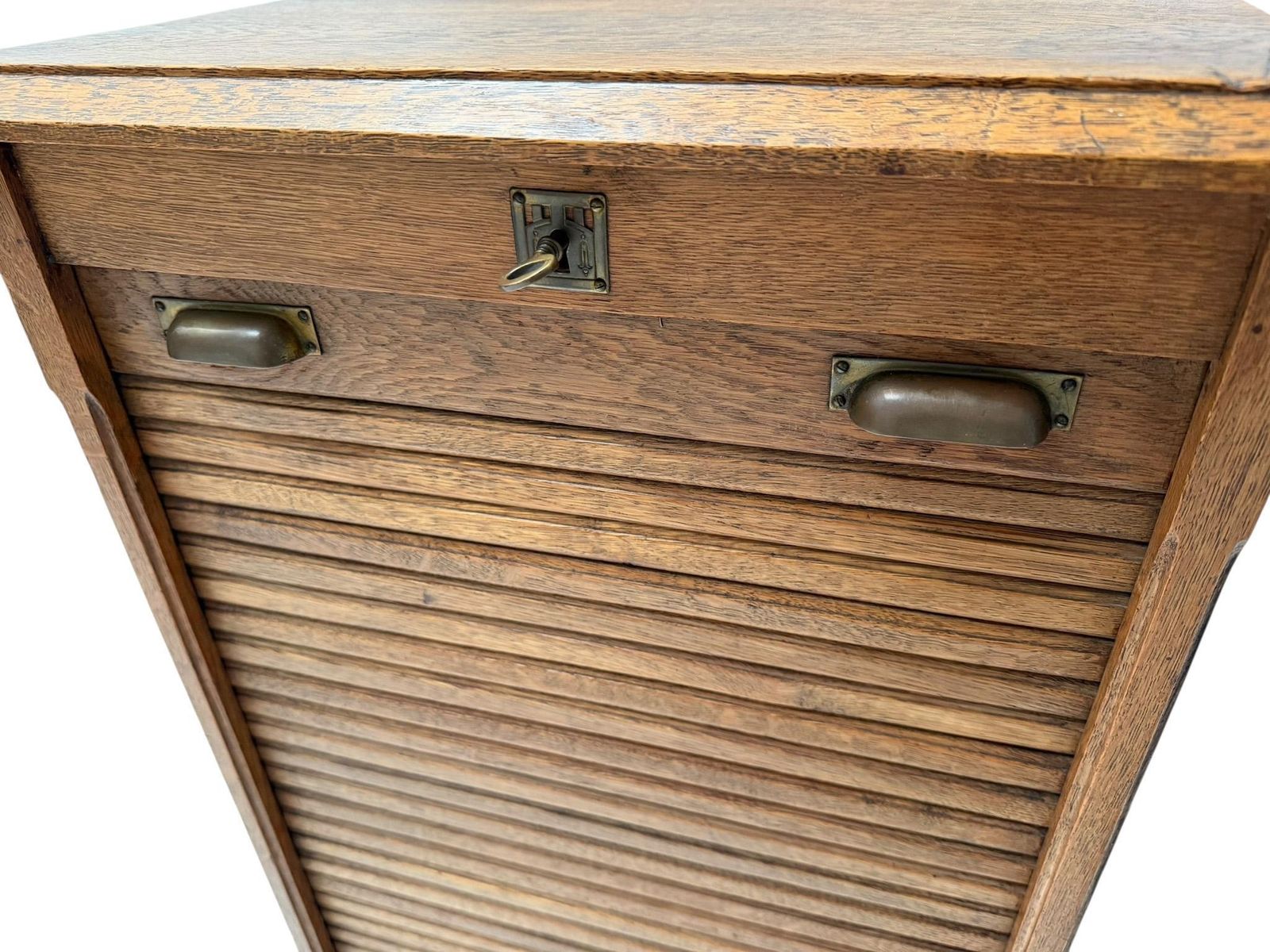Art Nouveau Filing Cabinet With Tambour Shutter Door, 1900s photo vintage