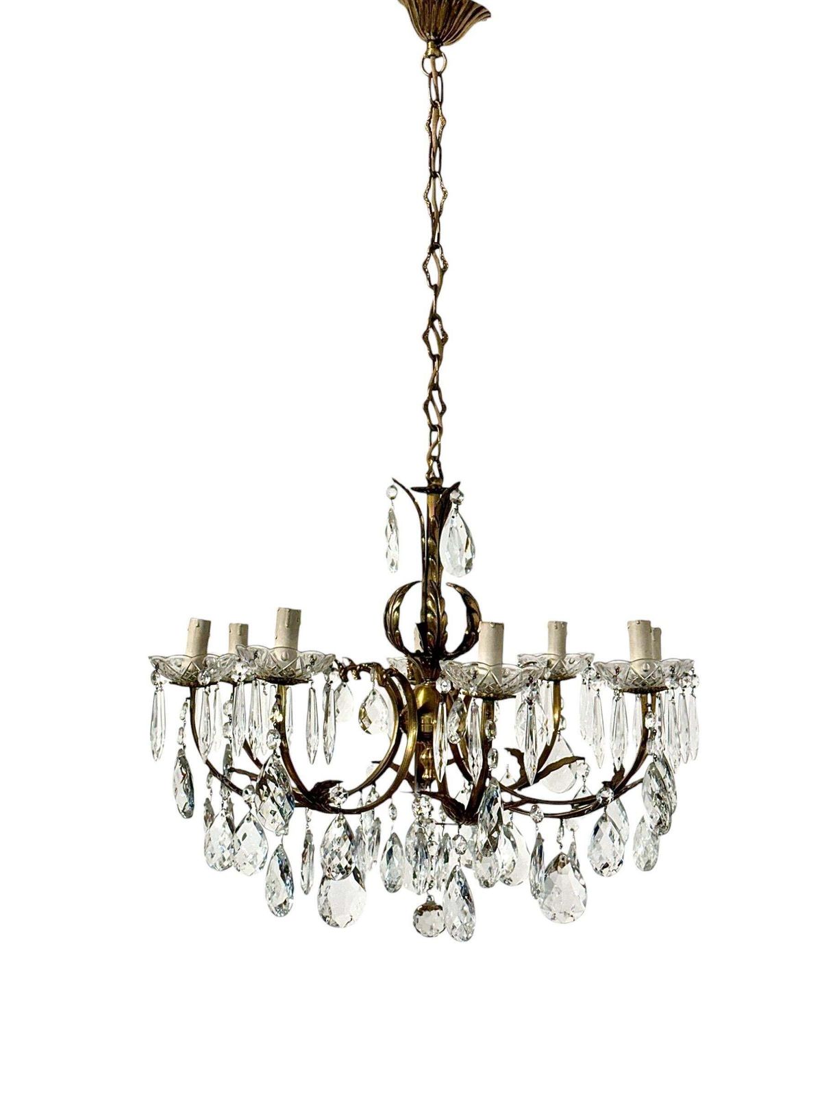 Late 19th Century Gilt Bronze And Crystal Eight Light Chandelier photo buy