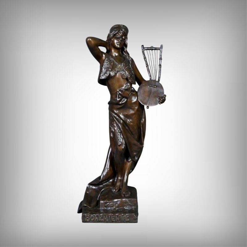 Bronze "Bohemian Woman" Signed E. Villanis – Late 19th Century