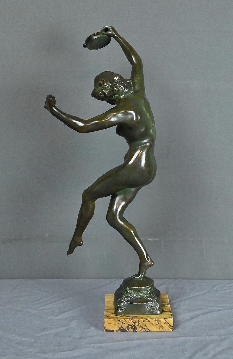 photo buy Bronze "The Dancer With The Tambourine" Signed C. Binder – Early 20th Century