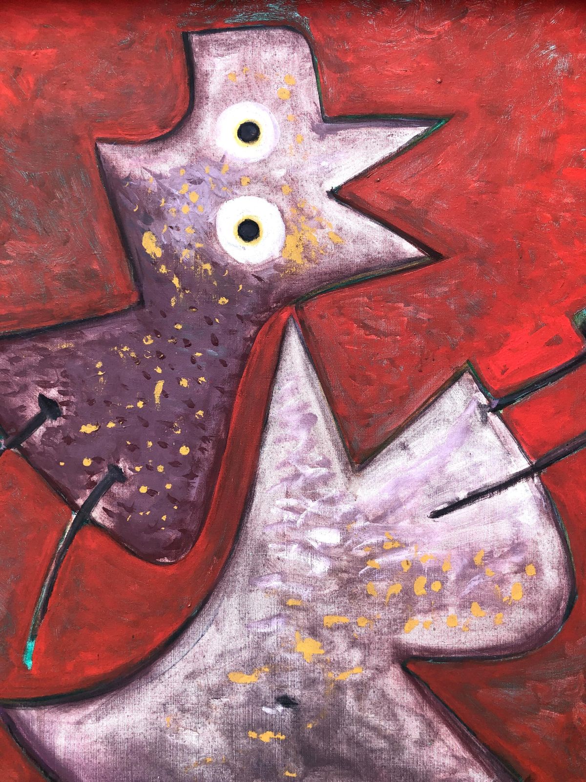 Javier Vilato Rouge De Fond Oil On Canvas 1977 photo buy