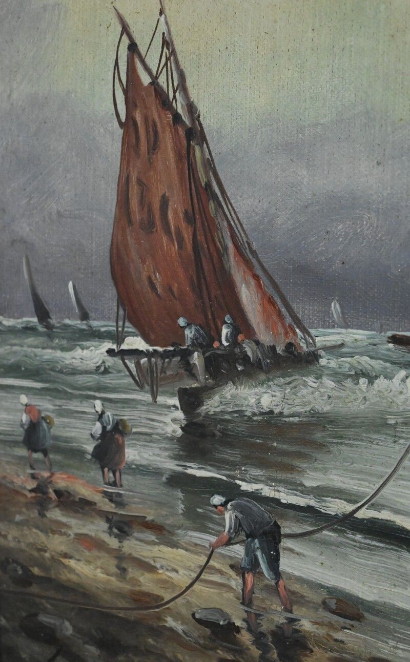 Painting "Fishing Memories" Signed L. Henry – Late 19th Century photo buy