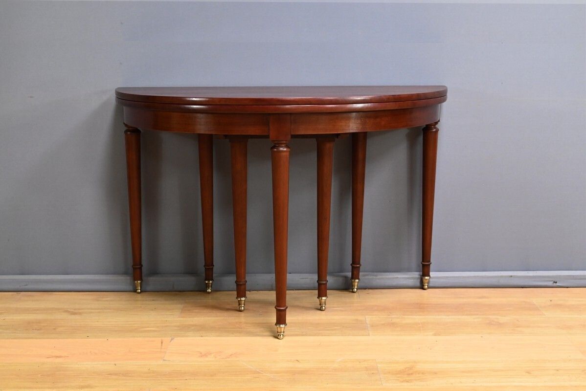 Mahogany Half Moon Extending Table – Second Half Of The 19th Century photo for sale