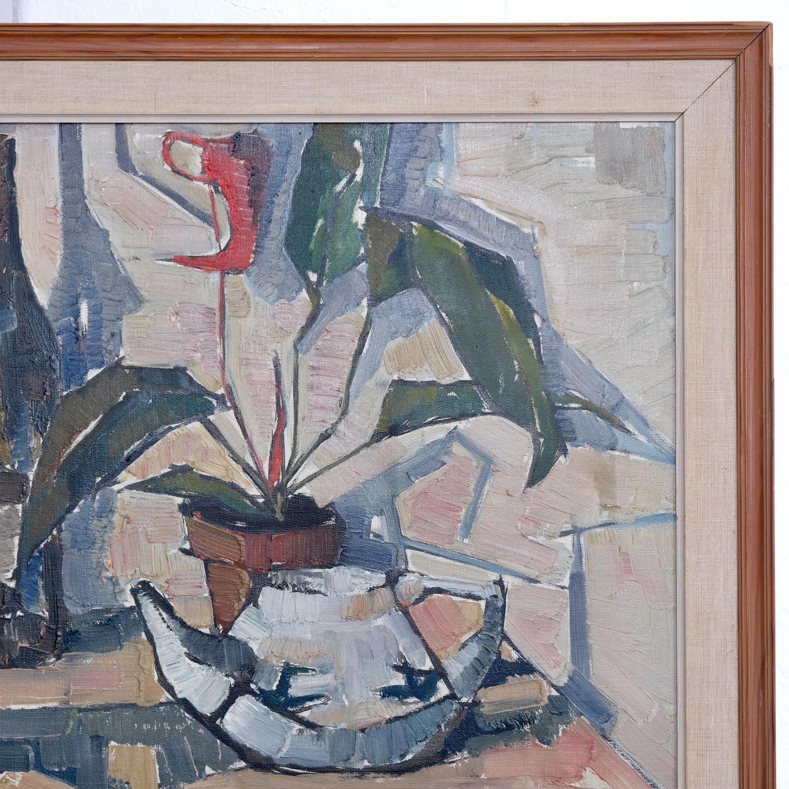 Still Life Oil Painting With Plant | Sven Olof Hamlet | 1959 photo Art