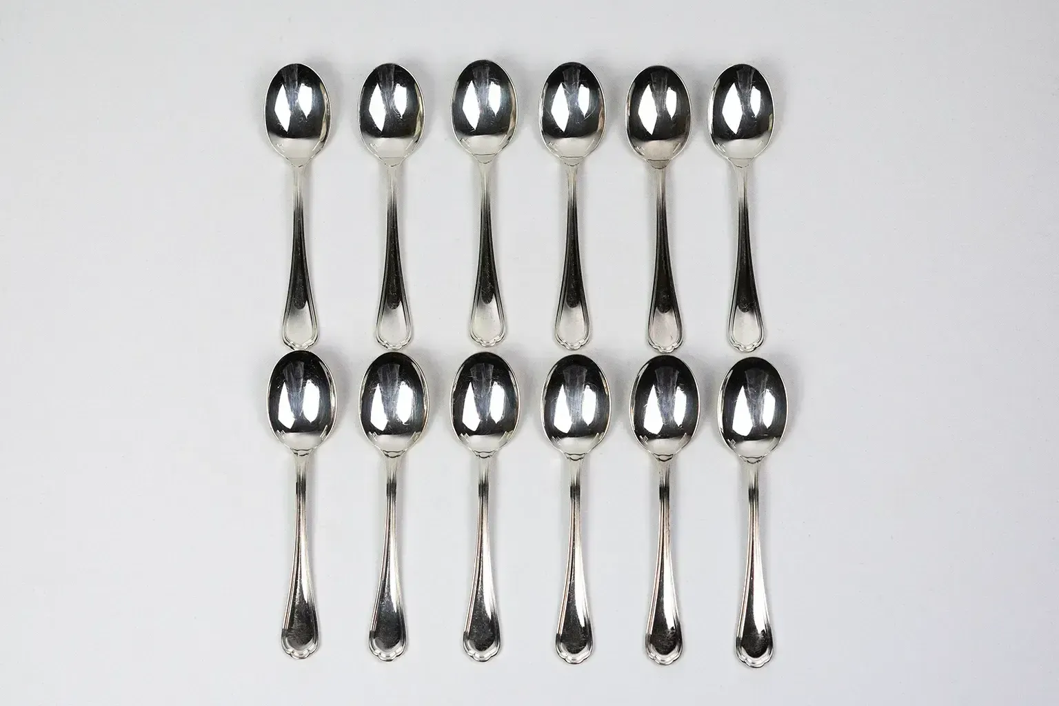 Christofle – 12 Spatours Silver Plated Teaspoons In Their Original Case photo for sale