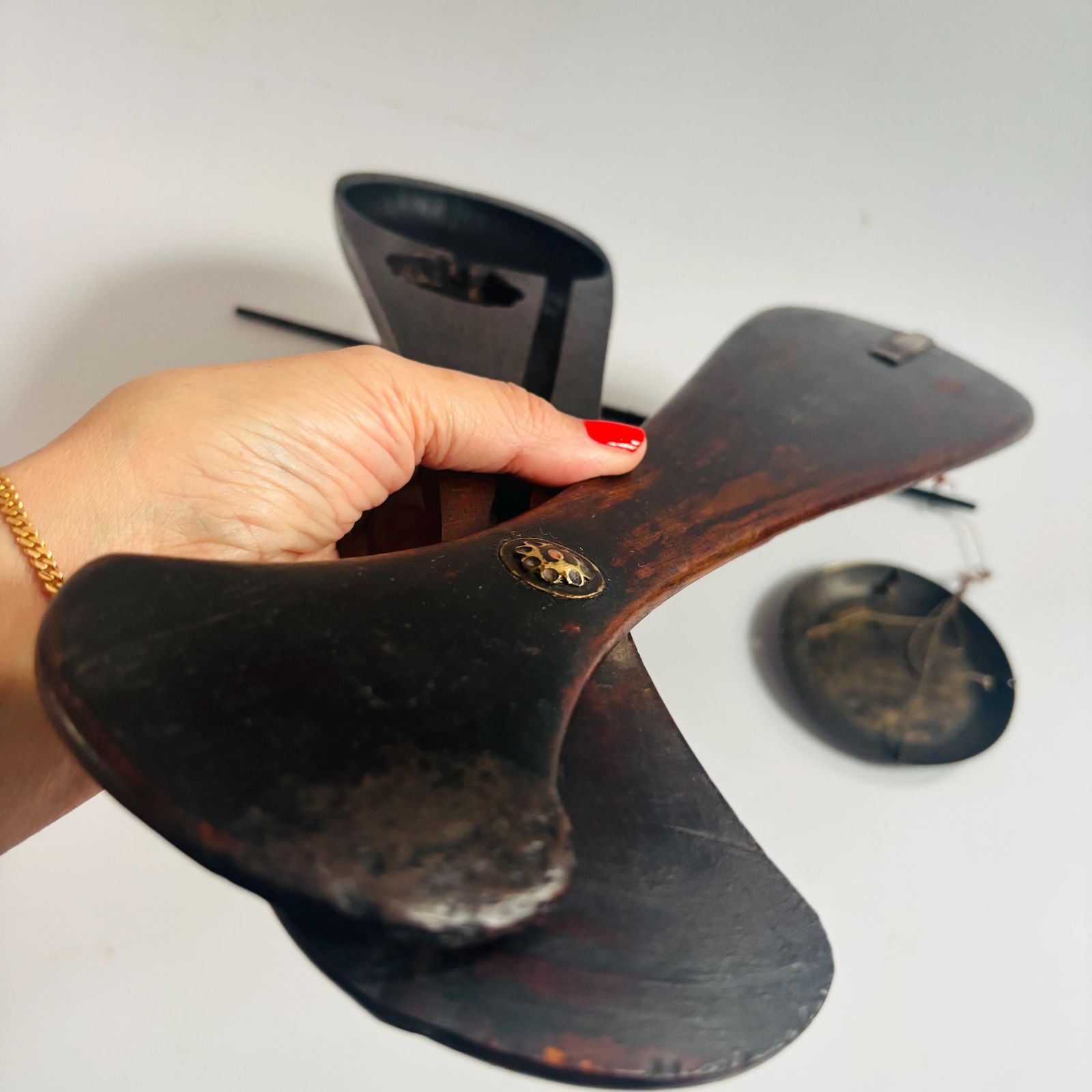 260.0 Antique Asian Qing Dynasty Opium Scales Rosewood Brass Metal Measure Prop:Untested photo
