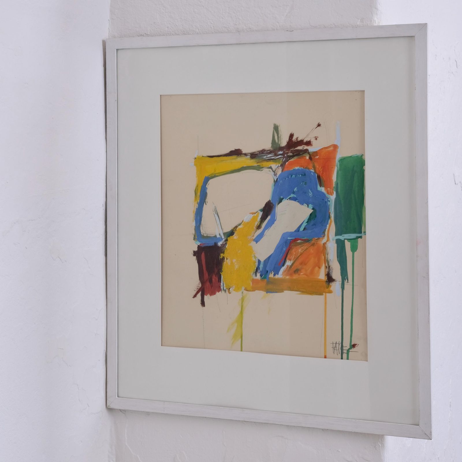 Abstract Composition Painting | Leopold Fare | Sweden | 1960s photo vintage