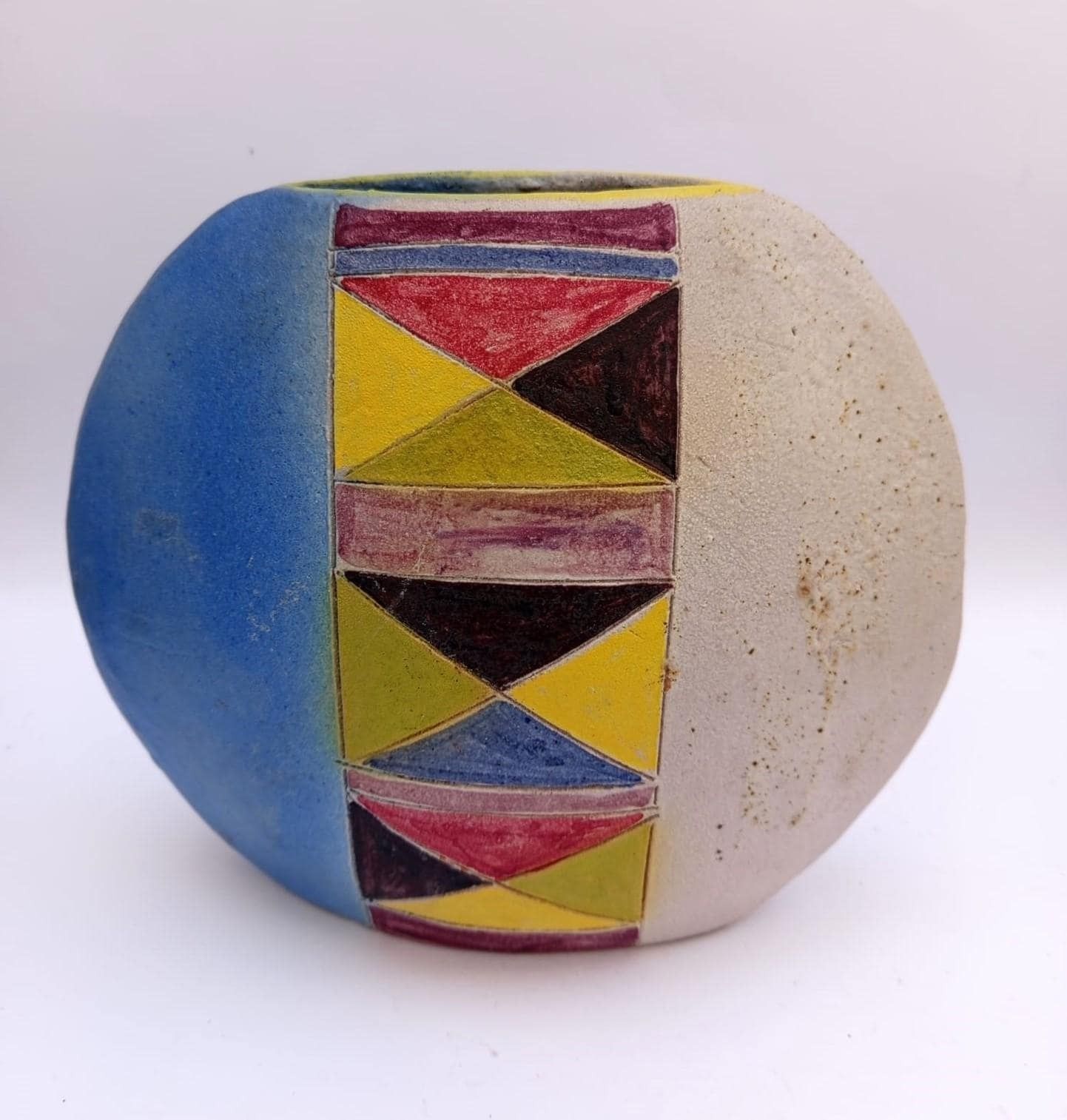 Rare Large Xxl Ceramic Vase By Gli Etruschi, Designed By Ivo De Santis, Mid Century Modern.