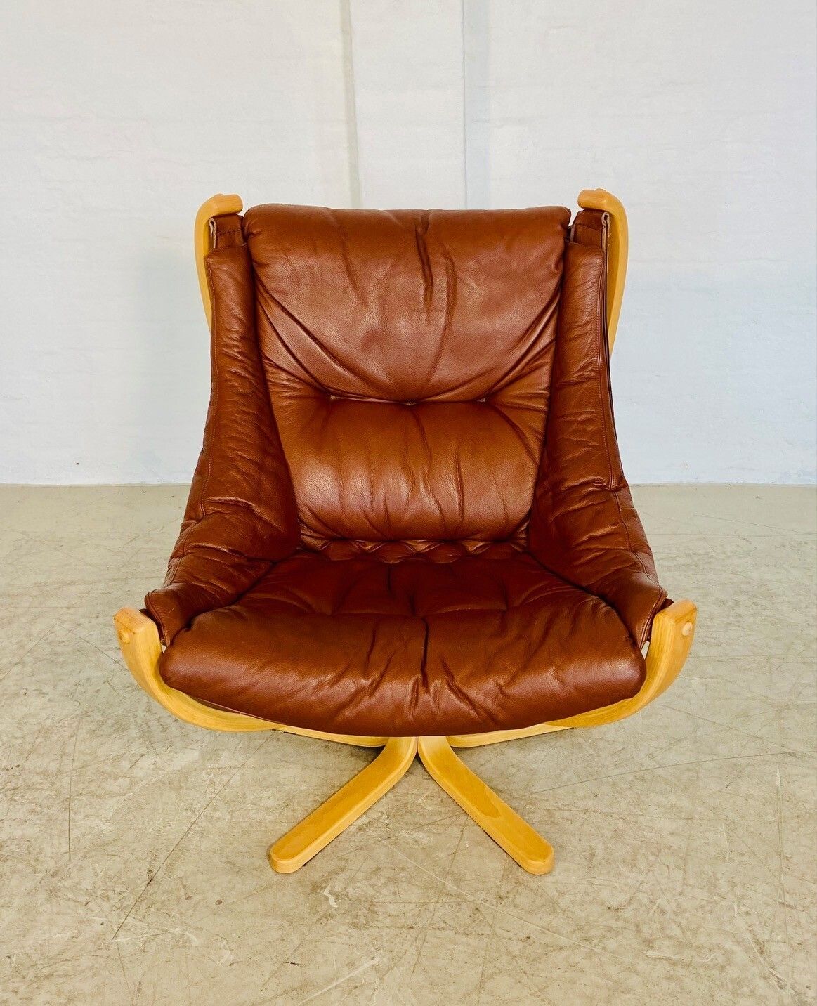 Vintage Retro Danish Mid Century  Skippers Cognac  Leather Lounge Chair photo for sale