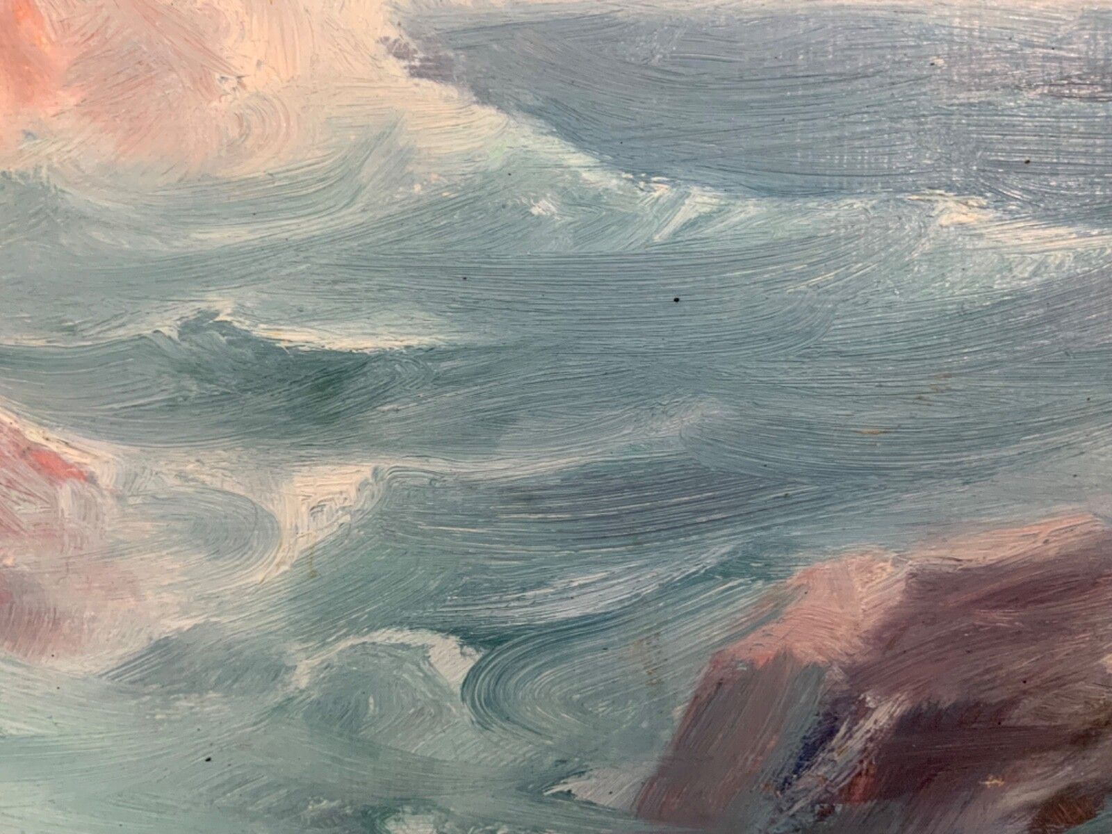 Vintage Marine Seascape Oil On Cardboard, Signed By Karl Gustav Holmberg 1960s photo vintage