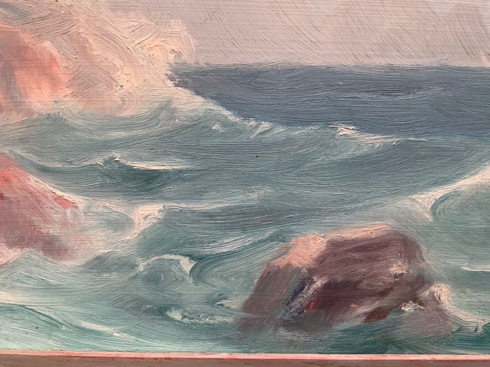 photo buy Vintage Marine Seascape Oil On Cardboard, Signed By Karl Gustav Holmberg 1960s