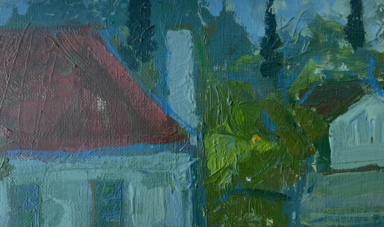 Vintage Landscape Painting By Svan Grandin (1906 1982) Landscape In France photo Art
