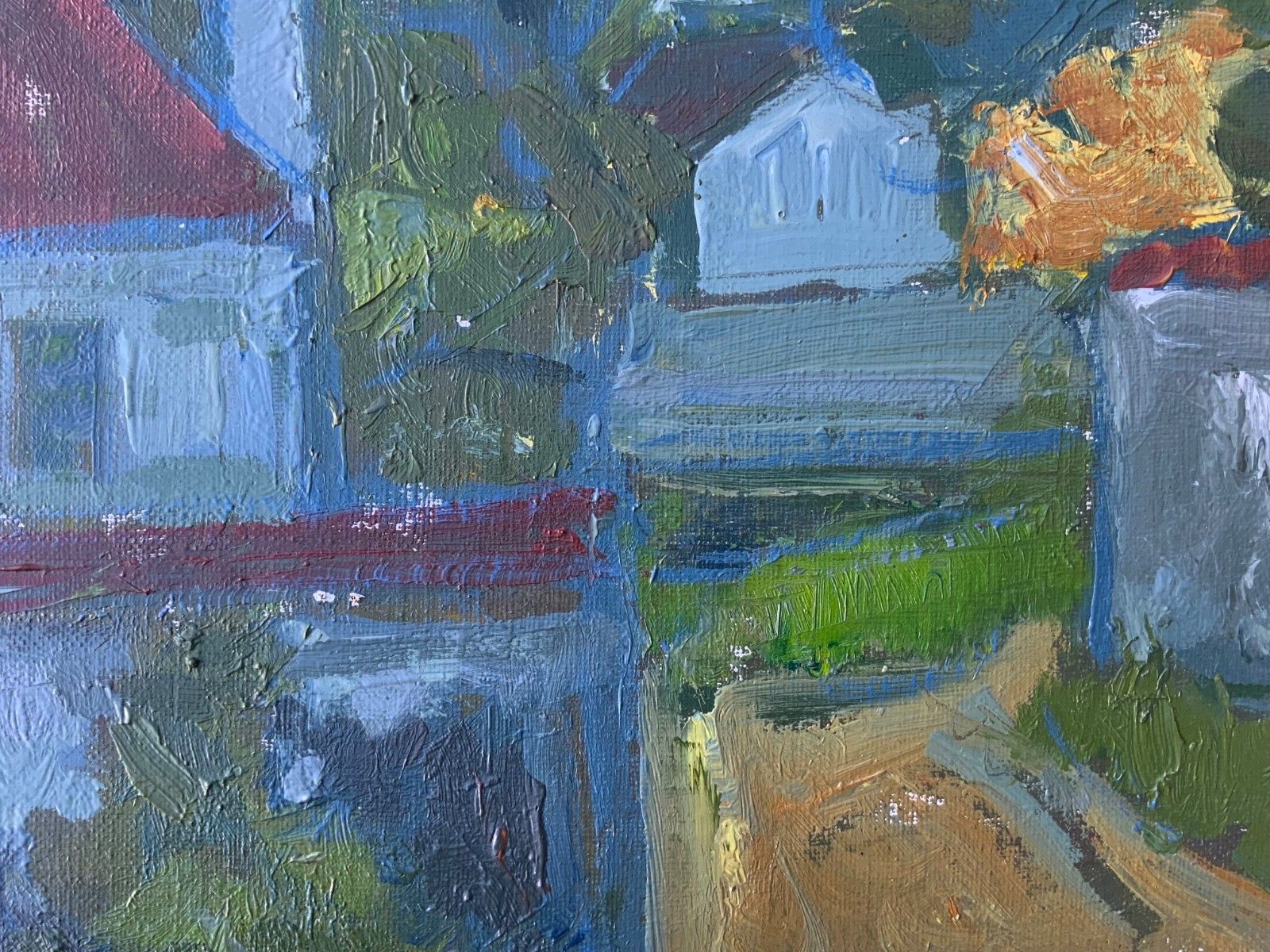 Vintage Landscape Painting By Svan Grandin (1906 1982) Landscape In France photo vinterior