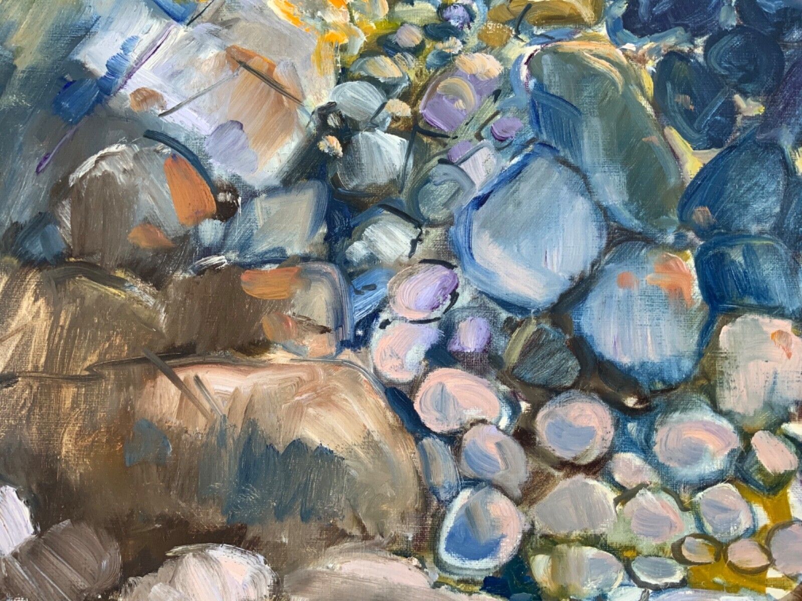 photo vinterior Large Abstractionism Landscape Oil Painting Signed Per Olof Netterblad, 1976