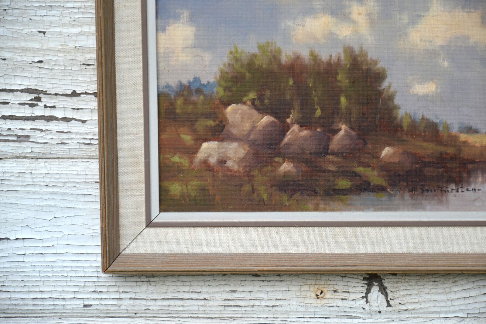 Mid 20th Century Landscape Oil Painting, Signed A.B.Fursten, Framed photo vinterior